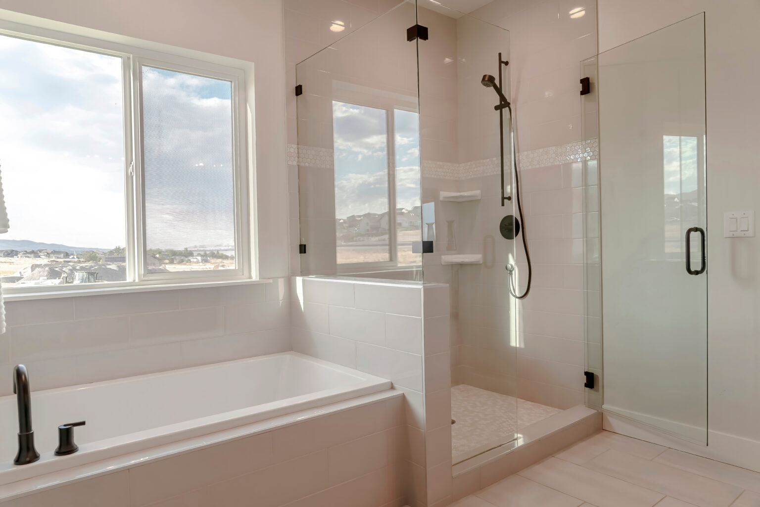 a white and modern bathroom