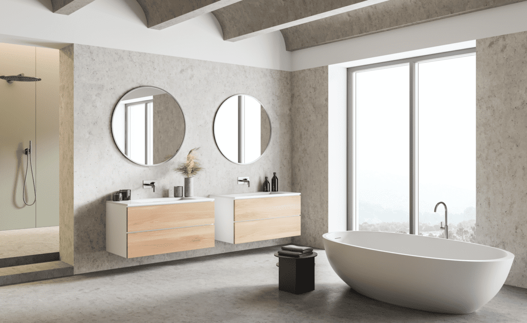 Modern interior of bathroom suite